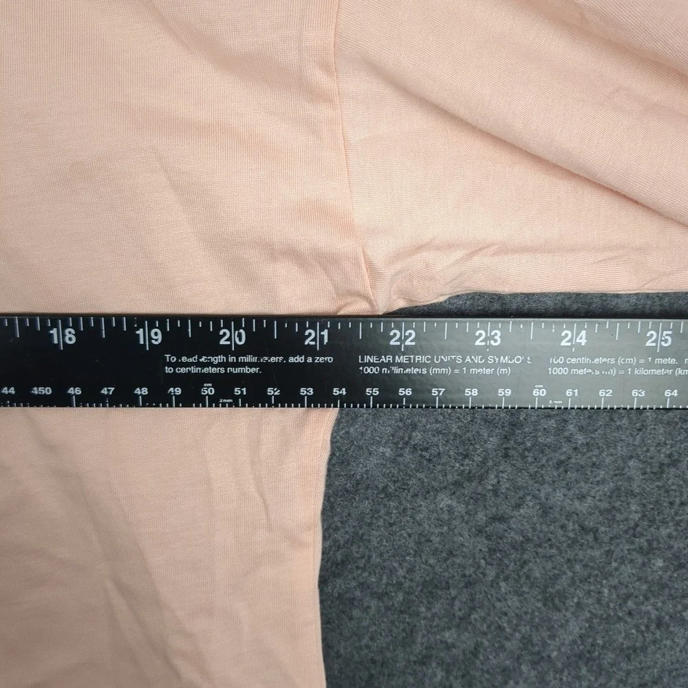 Banana Republic Womens‎ Large Peach Pink Puff Sleeve Scoop Neck Jersey Knit Top